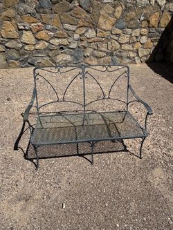 Antique big all heavy metal 1 bench , have big cushions too, good condition, West 79912