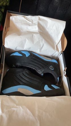 Black/White University Blue Retro Jordan 14’s ( 3Y)