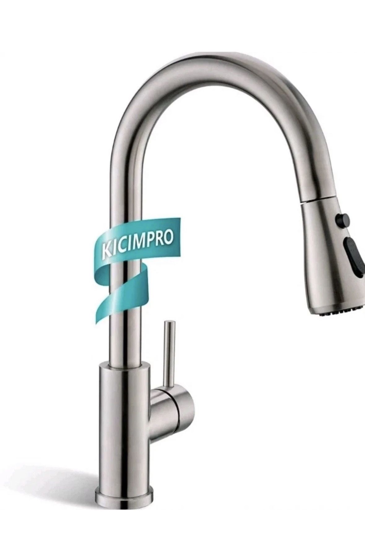 NEW Kicimpro Kitchen Faucet Pull Down Sprayer Single Handle Brushed Nickel