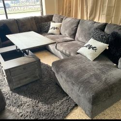 Ballinasloe Smoke 3-Piece RAF Sectional ( Couch Sofa Loveseat Options 