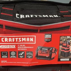Craftsman Versastack 8.5 in. W X 13.5 in. H Polyester Tool Bag 31 pocket Black/Red 1 pc