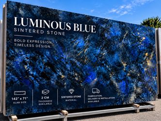 Luminous Blue Sintered Stone Slab – 142” x 71” – 2CM