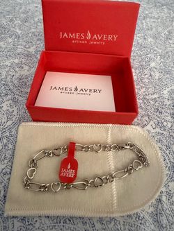 James Avery Heart Figaro Charm Bracelet