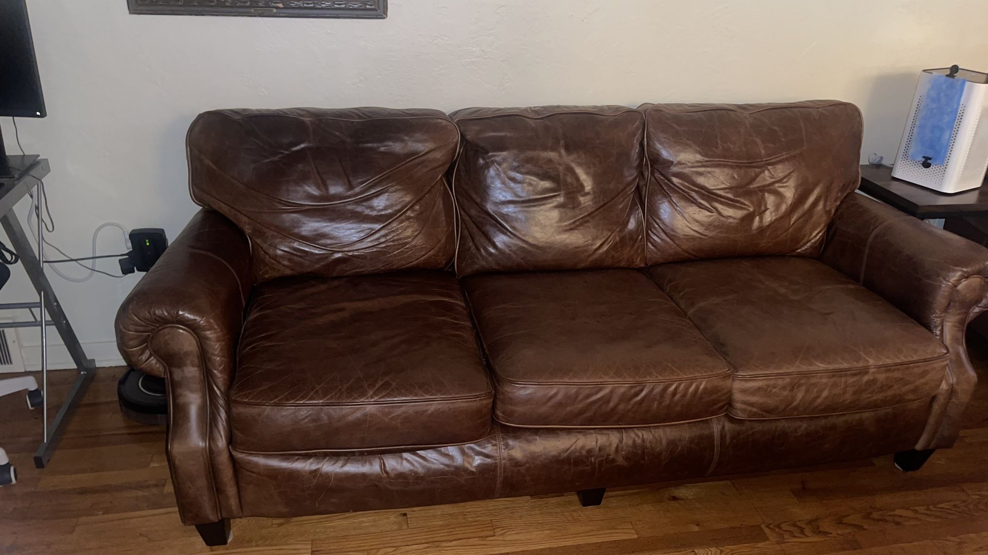 Real Leather Couch And Chair Set