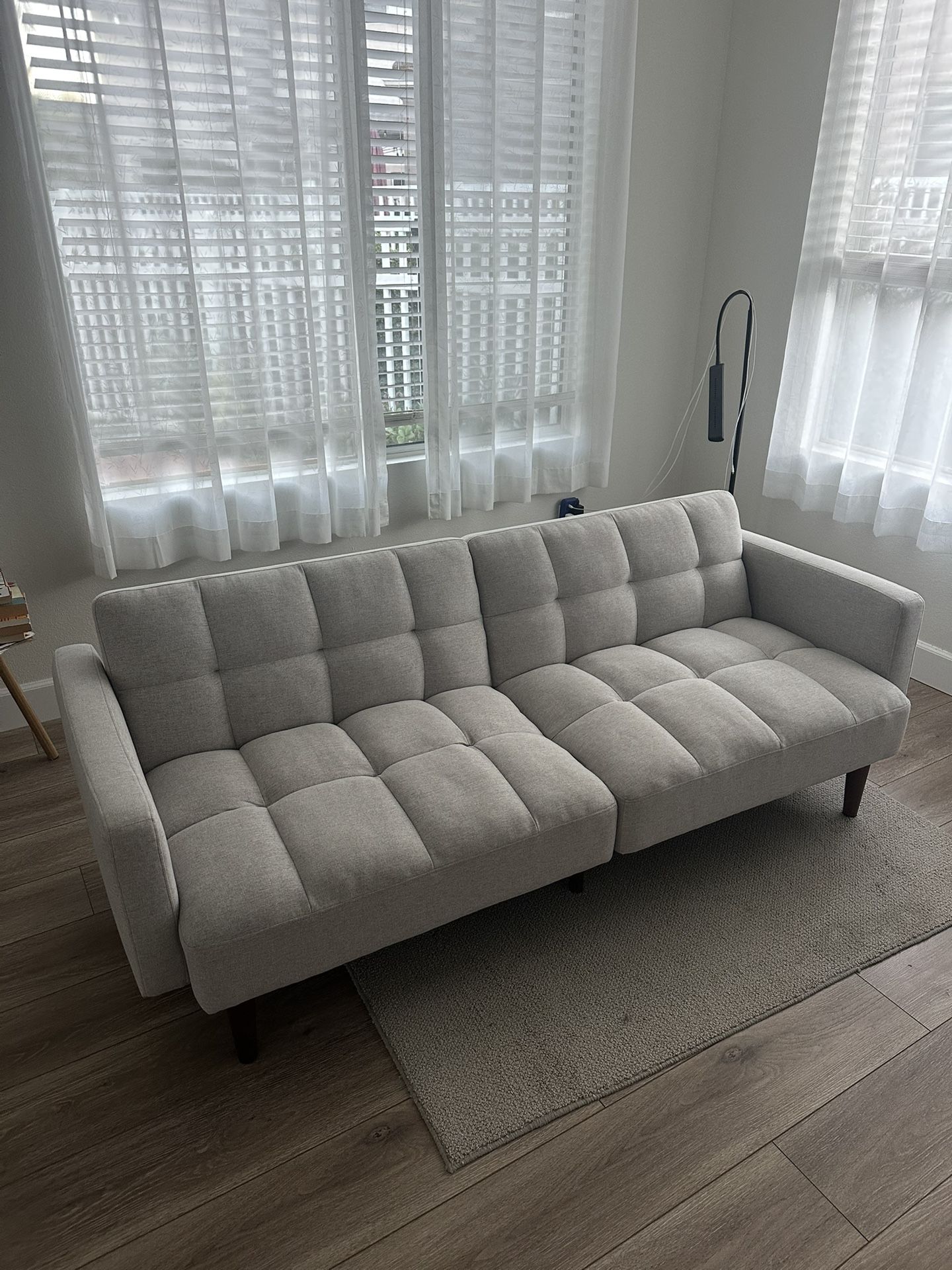 Light Gray Fabric Sofa Bed / Futon / Couch