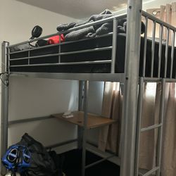 Full Size Bed Frame With Desk 
