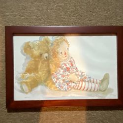 2 Raggedy Ann and Andy Watercolor Prints (2) Framed