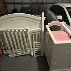White Crib with Changing Table 