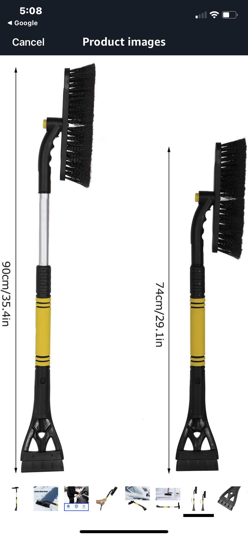 3-in-1 Extendable Car Ice Scraper, Snow Brush/Remover