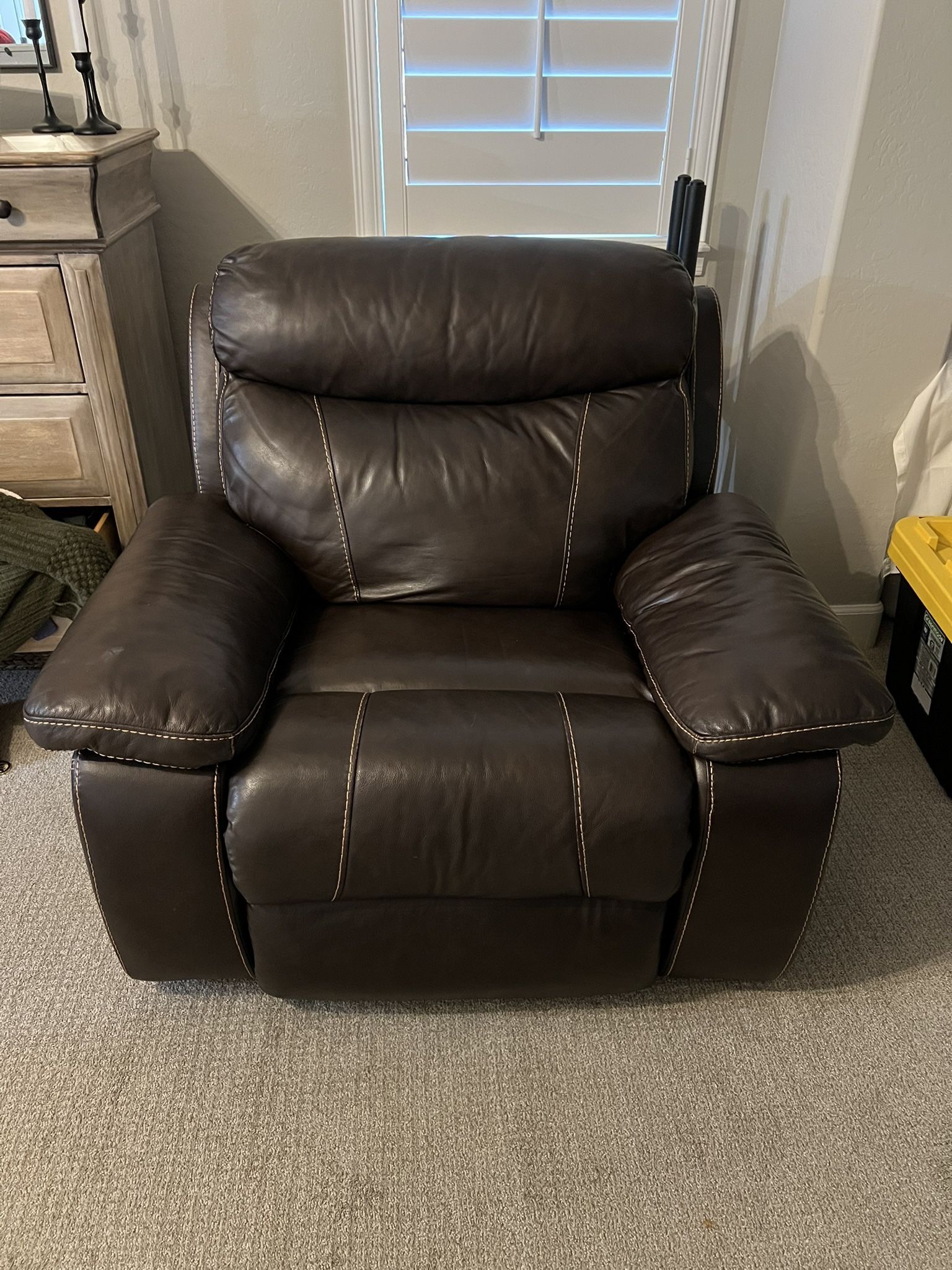 Brown - Leather Recliner/Rocker