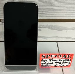 Apple iPhone 16 128GB Unlocked 94% Battery Health