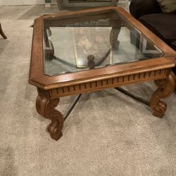 Glass inset coffee Table 