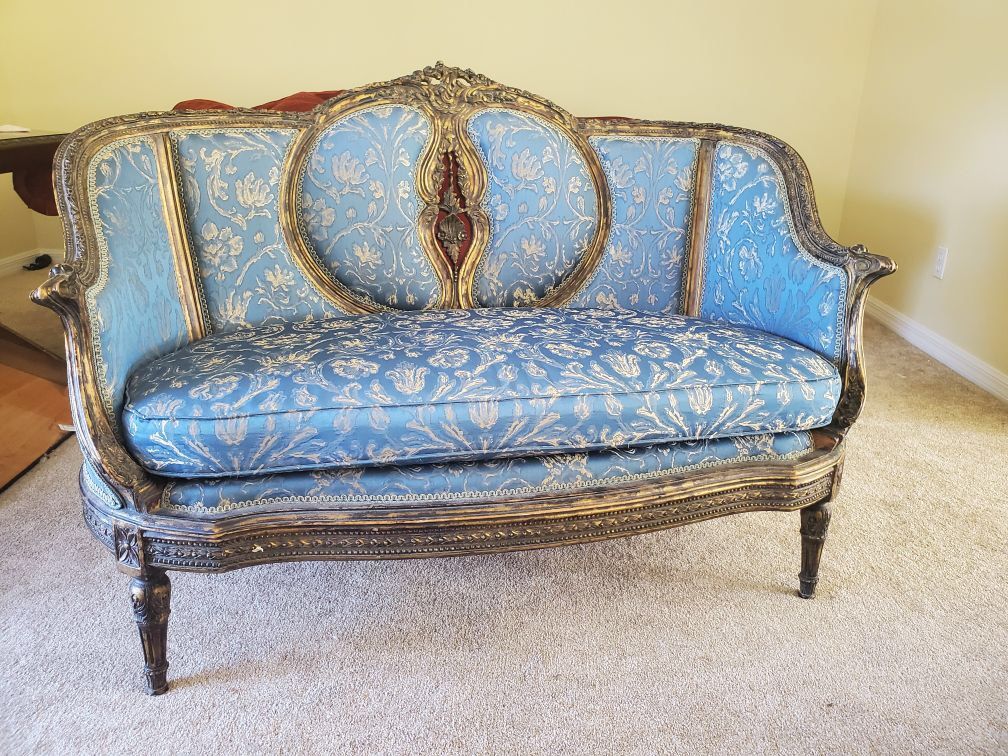 French Guilt Brocade Settee