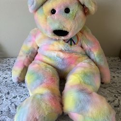 NWT TY Peace Bear JUMBO Buddy