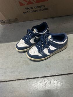 Nike Dunk Low Navy Blue and White Sneakers