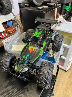 Green and black rc car
