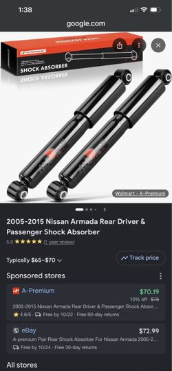 Rear struts shocks for 2004-15 Nissan armada