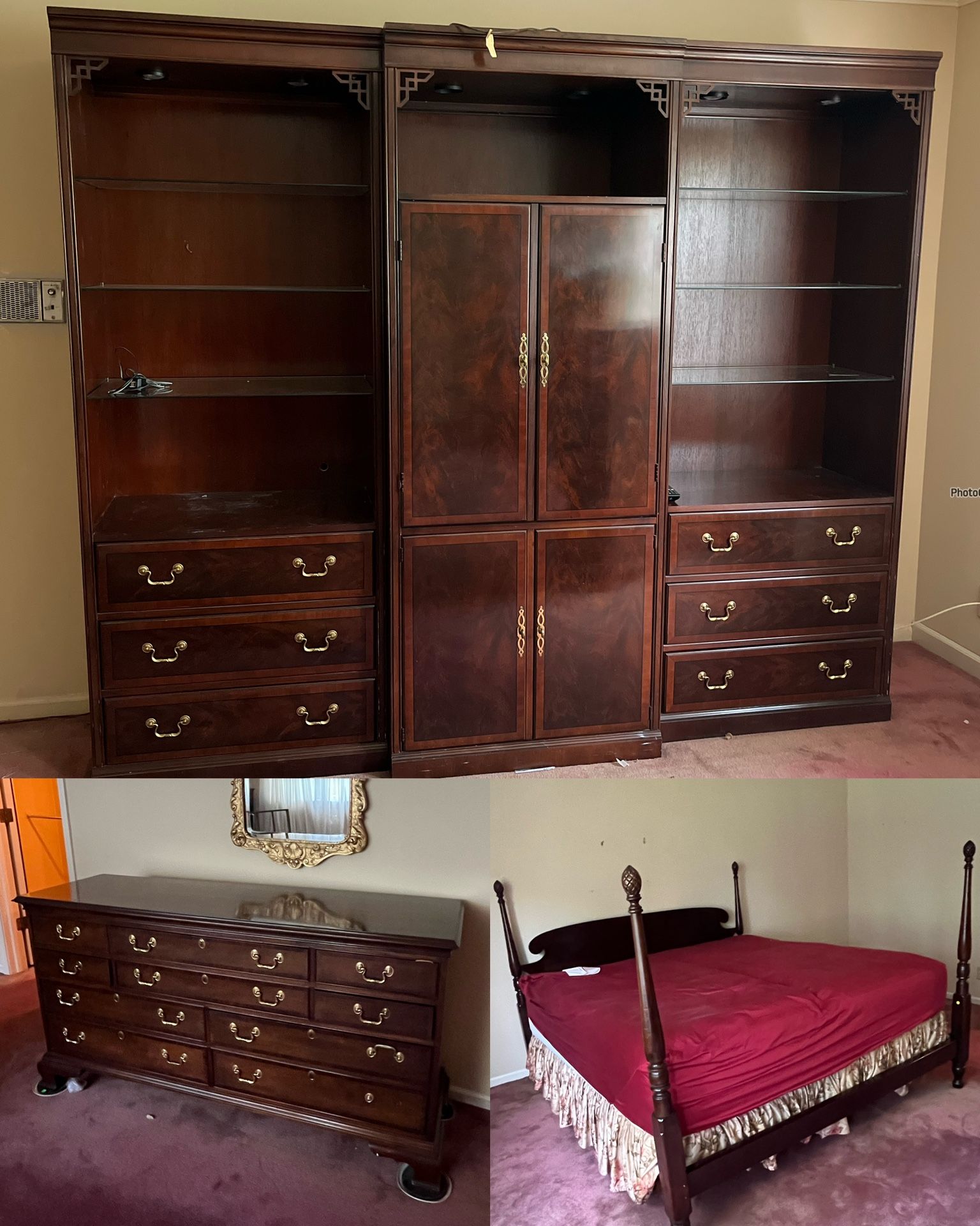 Vintage Kling Arlington 1950’s Mahogany Bedroom Set