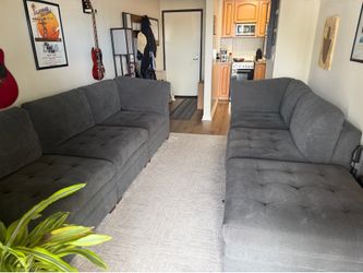 NEW 6 piece module sectional gray
