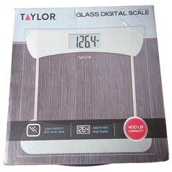 Taylor Digital Glass Scale-Bathroom Scale. Glass Platform With Silver Base