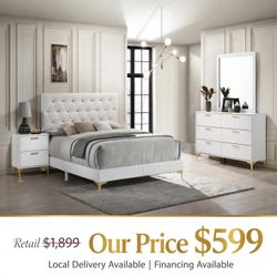 Affordable Bedroom sets| white and Gold only $599| Finance available