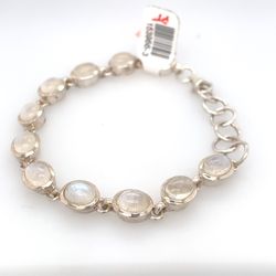 925 Silver 7-8” Moonstone Bracelet 18.00g 153966/3