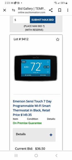 Sensei WiFi thermostat new , $69