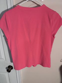 Pink Crop Top Short Sleeve T-Shirt