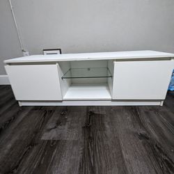 White TV Stand With Storage Drawers.
