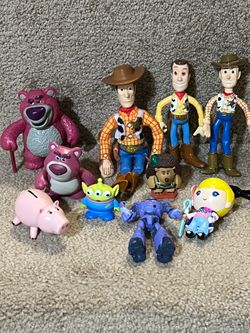 Toy Story lot of 10 figures Woody Hamm Bo peep Zurg Alien Lotso