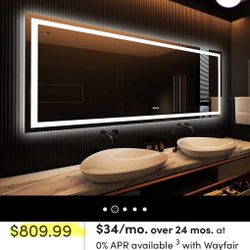 Front & Back LED Lighted Anti Fog Mirror