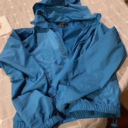 Forever 21 Rain Jacket Teal