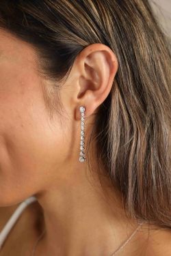 Moissanite 1.18 Carat Long Earrings 925 Sterling Silver Pass Diamond Tester