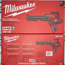 Milwaukee M12 10oz Caulk & Adhesive Tool. Tool Only. Model #2441-20