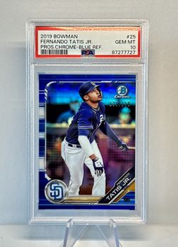 2019 BOWMAN CHROME FERNANDO TATIS JR. RC PROSPECT BLUE REFRACTOR /150 #25 PSA 10