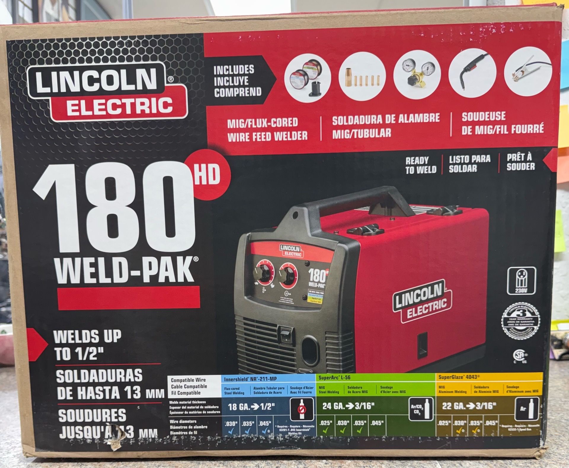 Lincoln Electric Weld-Pak 180HD MIG/Flux-Core Wire Feed Welder K2515- 1
