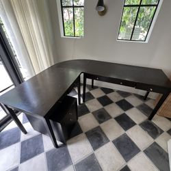 L-shaped Desk And File Cabinet 