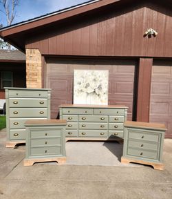 Sage Solid Wood Bedroom Set Dresser,  Chest of Drawers,  Nightstands