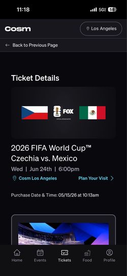 Cosm Los Angeles - Mexico vs Czechia