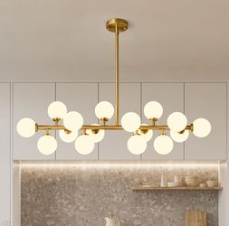 16-Light Gold Sputnik Chandeliers