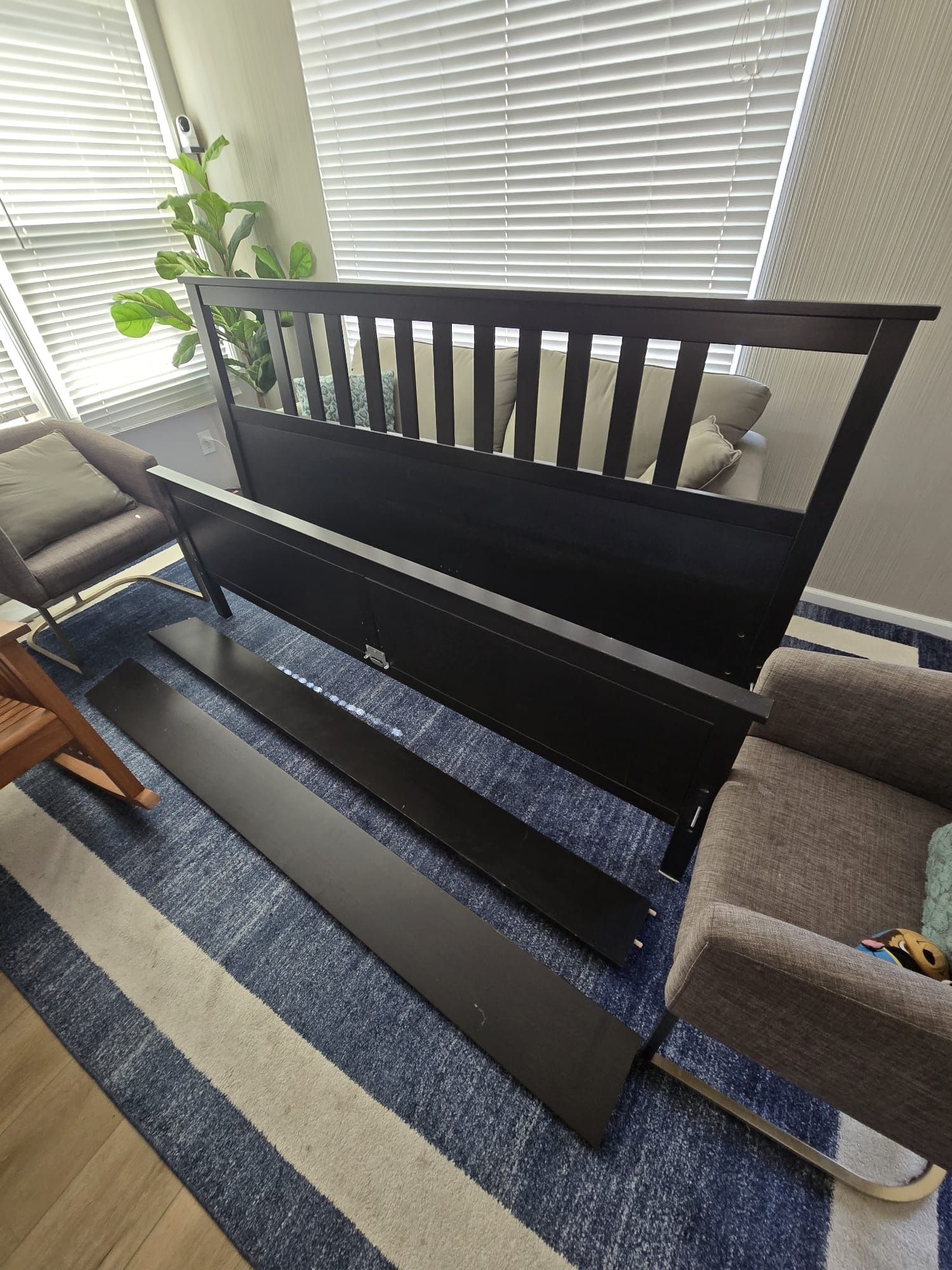 Bed frame, black-brown, King