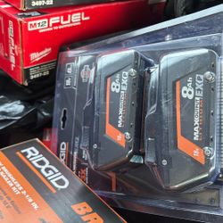 Rigid 8 Amp 18 Volt Batteries Dual Pack
