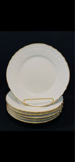 RICHARD GINORI Di Doccia Italy Sanremo Dinner Plates 10” Set of 6.Highest quality porcelain made in Italy in 1970’s set of 6 dinner plates