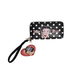 Betty Boop Women's Wristlet Wallet, Card Holder, Lady's Purse, Zippers NWT