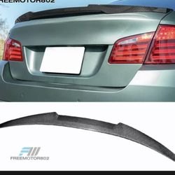 Fits 2011-2017 BMW 5-Series F10 M4 Style Carbon Fiber CF Trunk Spoiler