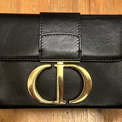 CHRISTIAN DIOR 30 Montaigne Black Calfskin Shoulder Bag