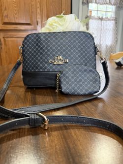 Coach Black Signature Crossbody with Coin Pouch