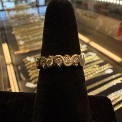 14KT White Gold Weaved Ring W/ Natural Diamonds 42342-2 