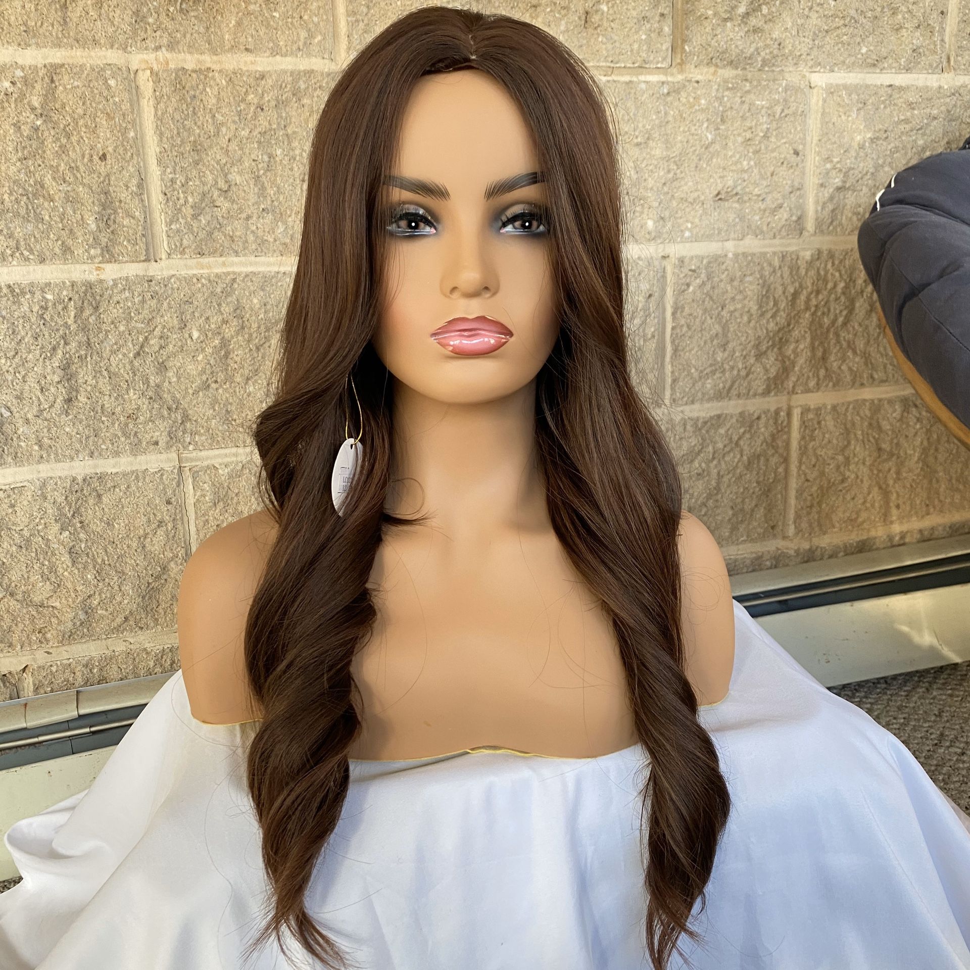 Brown Highlight Wavy Glueless Synthetic Wig