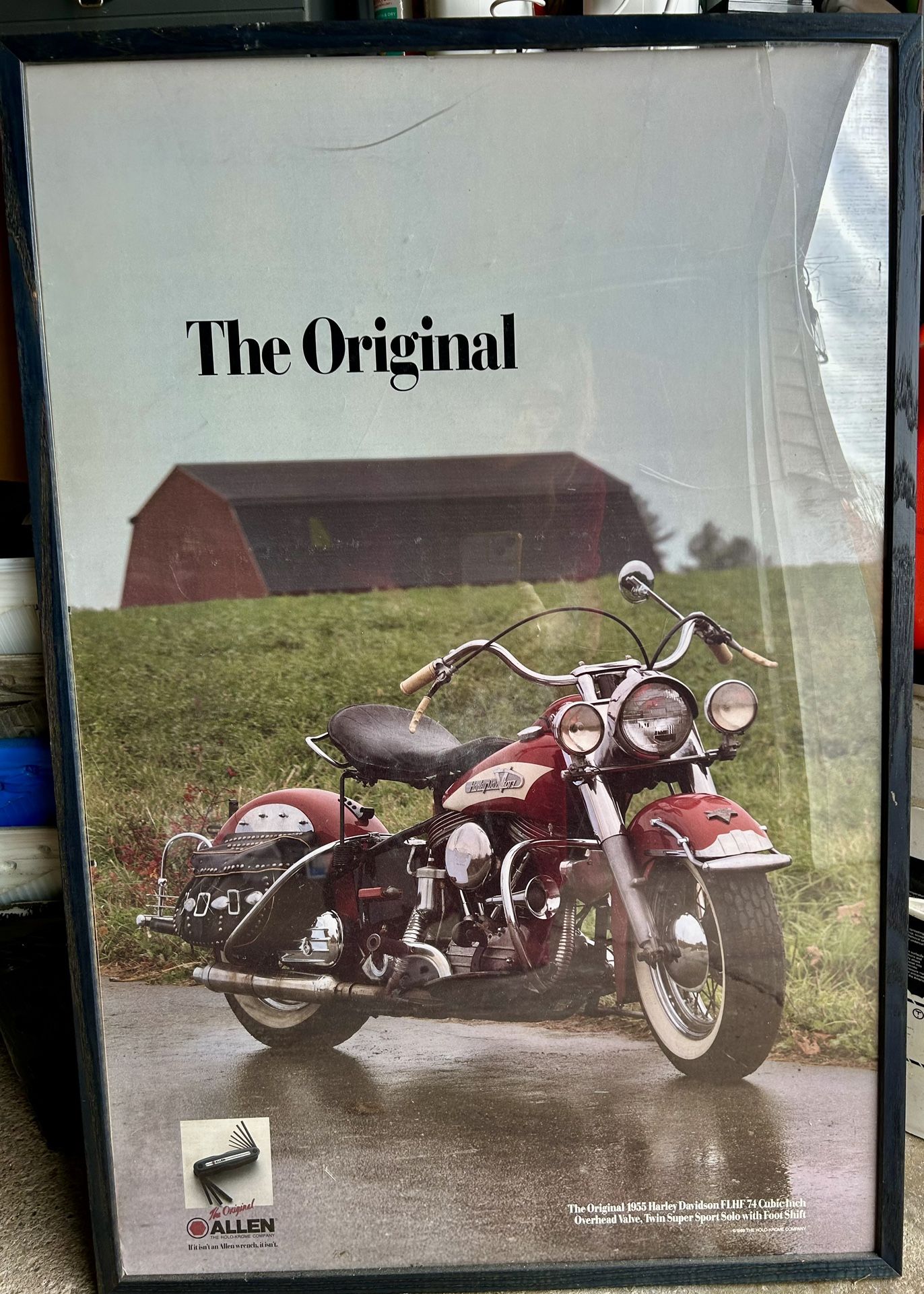 Vintage Harley Davidson Poster And Frame